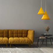 Hängeleuchte Cono, 1-flammig, Ø 25 cm, gelb, E27