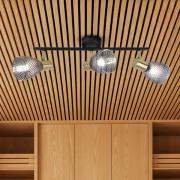 Deckenleuchte Lindita, 3-flammig, Glas, rauchgrau, E14