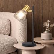 Tischleuchte Lindita, Glas, rauchgrau, E14, schwenkbar