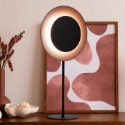 LED-Akku-Tischleuchte Solan, schwarz/braun, Solar, IP54