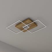 LED-Deckenleuchte Inka L, Länge 75 cm, holz hell, dimmbar