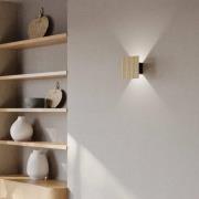 LED-Wandleuchte Inka S, eiche/schwarz, Holz, Höhe 15 cm