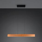 LED-Pendellampe Edgewood, Länge 115 cm, holzfarben, Holz CCT