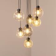 Hängelampe Cubus Mix, Ø 49 cm, 7-flg., mehrfarbig, Glas, E27