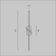 LED-Wandlampe RENAISSANCE, messing/marmor, Höhe 63 cm, 2flg.