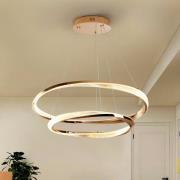 LED-Hängelampe Orbitas, Ø 80 cm, goldfarben, Metall, Dimmer