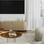 Tischleuchte ORBI, beige, Glas/Metall, Höhe 19 cm, G9