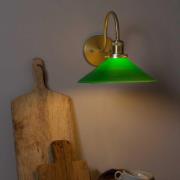 PR Home Wandleuchte August, goldfarben/grün, Höhe 25 cm, E27