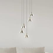 LED-Hängelampe Romeo, Ø 28 cm, nickelfarben, Metall, 5-flg.
