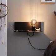 Paulmann Wandlampe Devara, schwarz 40 cm E27 USB-Port