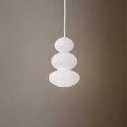 Hängeleuchte Oman, weiß glänzend, Glas, Ø 14 cm