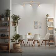 Deckenstrahler Tapp, beige, Länge 48 cm, 3-flg., Metall GU10