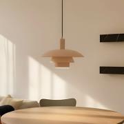 Lindby Hängeleuchte Elorri, beige, Ø 38 cm, Metall