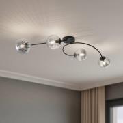 Deckenlampe Vibra, rauchgrau/schwarz, Länge 110 cm, 4-flg.