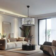 Hängeleuchte AV-1667-3BSY mit Kristallglasstäben