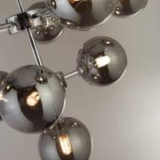 Pendelleuchte Zarath, rauchgrau, Glas, 9-flammig, Ø 49 cm