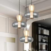 LED-Hängelampe Sire, Ø 42 cm rauch/bronze Metall/Glas 3-flg.