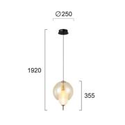 LED-Hängelampe Adol, amberfarben, Ø 25 cm, Glas