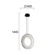 LED-Hängelampe Tamara, rauchgrau, Ø 40 cm, Glas/Metall