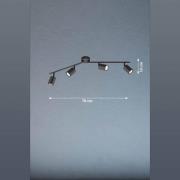 LED-Deckenstrahler Vano, schwarz, vierflammig