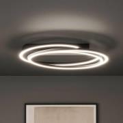 LED-Deckenlampe Kiku, Ø 56 cm, sandschwarz, Metall, CCT