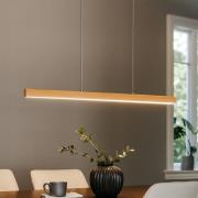LED-Pendellampe Shine-Wood, Länge 105 cm, Eiche/nickelfarben