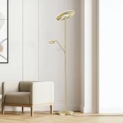 LED-Stehleuchte Dent, messingfarben, 180 cm, CCT, 2-flammig
