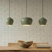 Lucande Hängeleuchte Malisa, grün, 3-fl., Metall, Länge 90cm