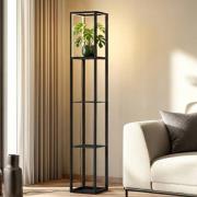 Lindby LED-Stehleuchte Birta, Regal, 155 cm, schwarz, Metall