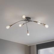 Deckenlampe Banana, schwarz, Metall, 67 cm, 6-flammig, E27