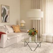 Globen Lighting Hängeleuchte Noah Bouclé, Ø 70 cm, weiß