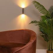 Wandstrahler Dupla, rostfarben, Höhe 18 cm, Metall, 2-flg.