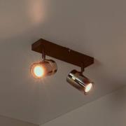 Deckenstrahler Upton, Länge 26 cm, schwarz/rauchgrau, 2-flg.