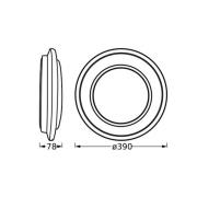 OSRAM LED-Deckenleuchte ORBIS BERLIN, silber, Ø 39 cm Metall