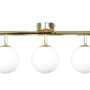 Deckenleuchte Drum, goldfarben, Glas, Länge 80 cm, 5-flammig