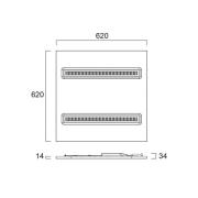 LED-Panel OptiClip R 625 2L, weiß, 33 W, 4.000 K, DALI dim