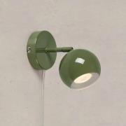 Wandlampe Pop, grün, Breite 10 cm, Metall