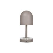 AYTM Akkuleuchte Luceo, taupe, Metall, 24 cm, dimmbar, IP44