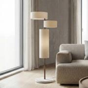 Lucande Stehleuchte Kirim, cremeweiß, Stoff, Höhe 150 cm