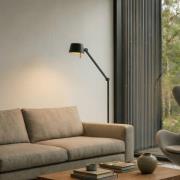 Lucande Stehleuchte Silka, 173 cm, schwarz, verstellbar, E27