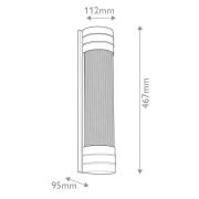 Wandleuchte WILLARD, bronze, Höhe 47 cm, Metall/Glas, 2x E14