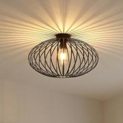 Lindby Deckenleuchte Maivi, schwarz, 50 cm, Eisen, Käfig