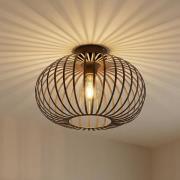 Lindby Deckenleuchte Nahele, braun, Metall, Ø 40 cm, E27