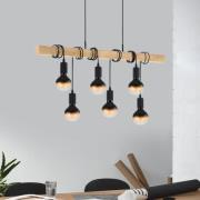 Pendellampe Townshend mit Holz, sechsflammig