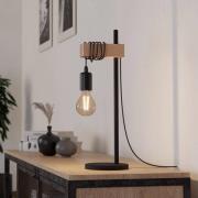 Tischleuchte Townshend schwarz/Holz hell