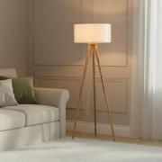 Lindby Stehleuchte Charlia, weiß, Holz, Höhe 150cm