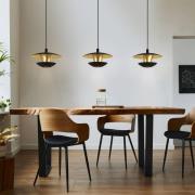 LED-Hängeleuchte Nuvano, dreiflammig, schwarz/gold