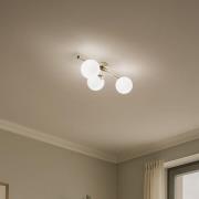 Deckenleuchte Drum, goldfarben, 3-flammig, Glas, Länge 46 cm