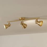 Deckenspot Seras messing-gold gebürstet, 3-flammig
