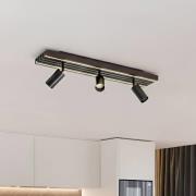 Lucande LED-Deckenstrahler Tiron, 3-flg., 70 cm, Eiche